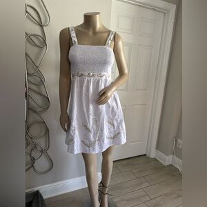 Dondolo White Embroidered Sundress
